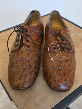 Vintage Casanova mens Italian alligator Shoes 10